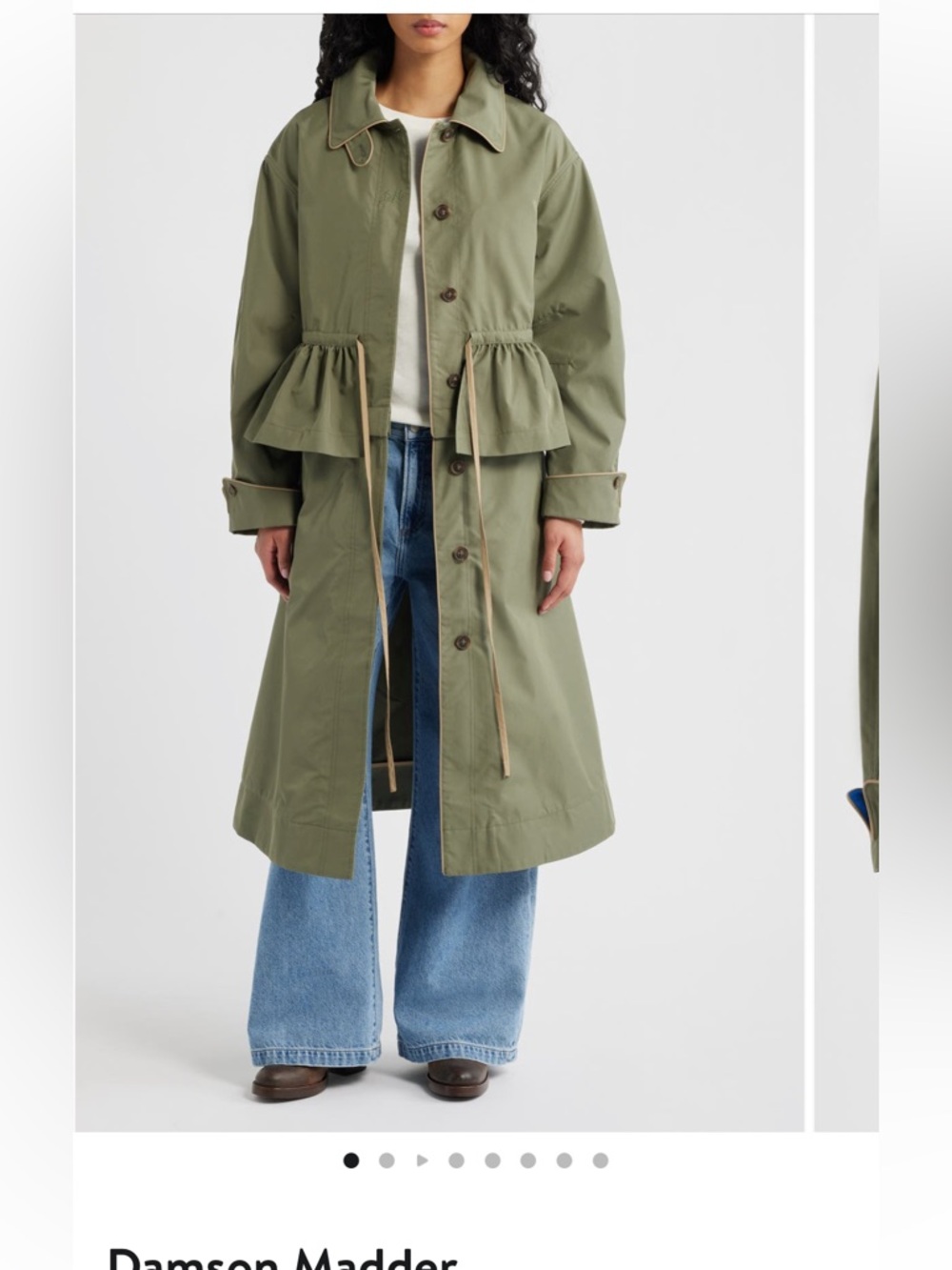 Damson Madder Myrtle Water Repellent Convertible Trench Coat Green Size 6 NWT